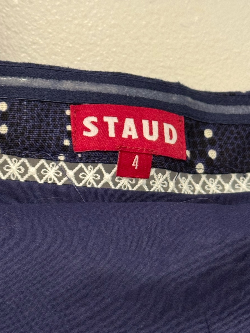 Staud Megan Halter Mini Dress (Navy/Whirlpool) - Picture 5 of 5